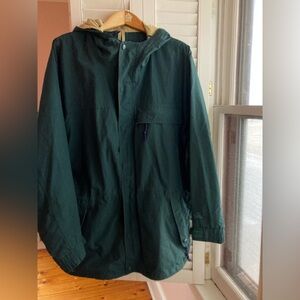 Vintage EMS Eastern Mountain Sports Green Hooded Rain Jacket Parka Gorpcore
